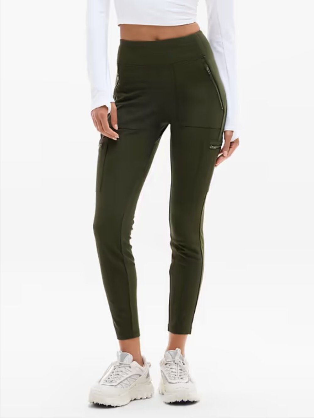 Athleta Headlands Hybrid High Rise Cargo Legging Olive size 0